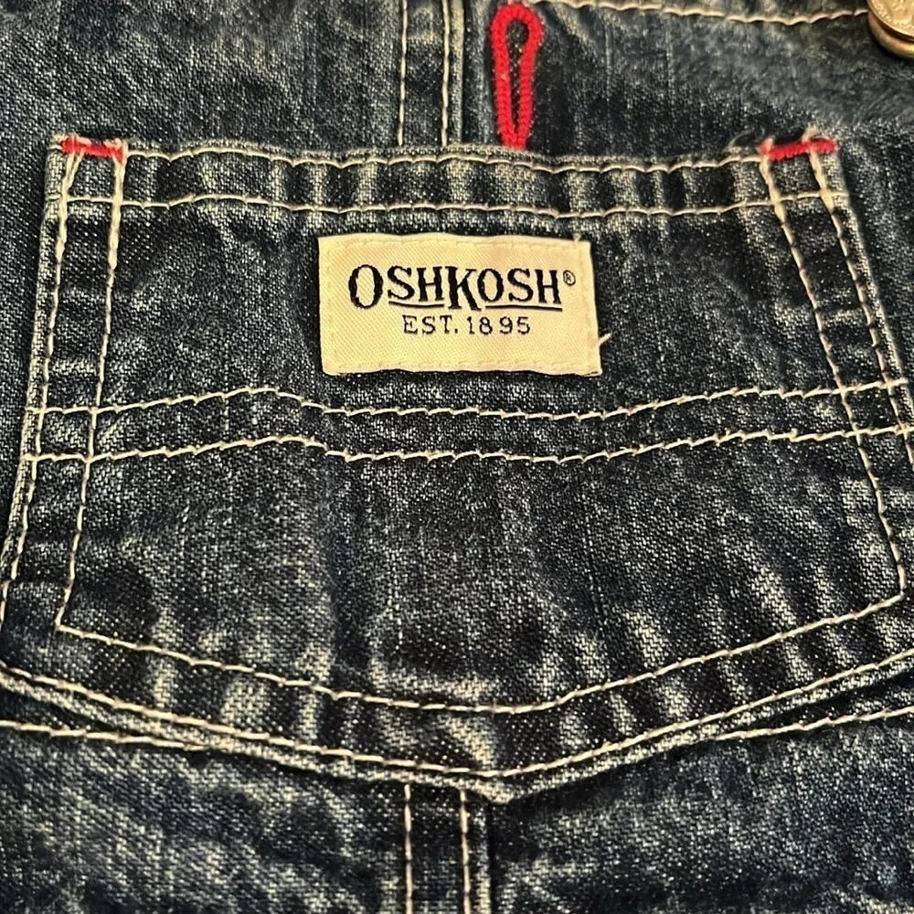 Vintage OshKosh ABC Jean Overalls Patchwork Floral Animals Toddler Girl 6-9 mos